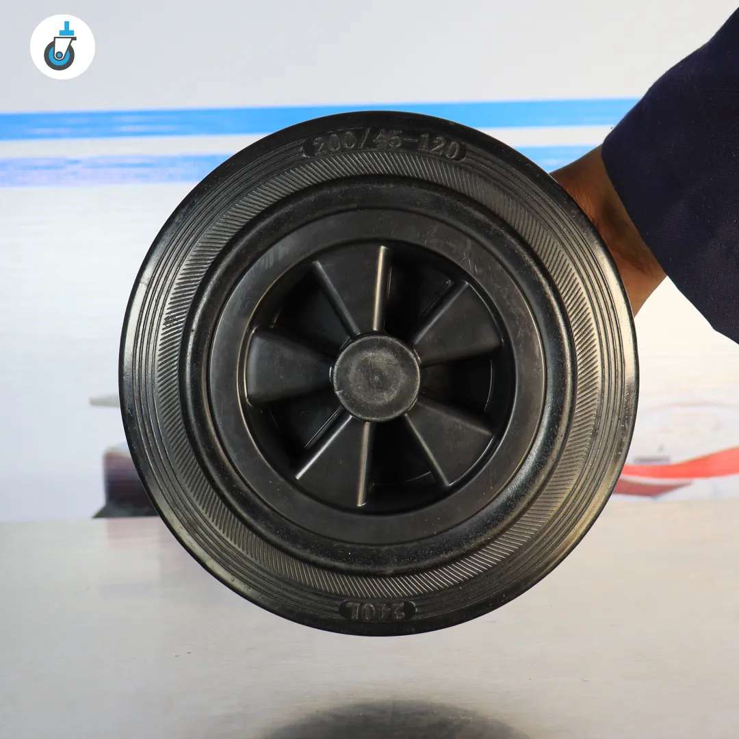 Front view of dustbin swivel wheel